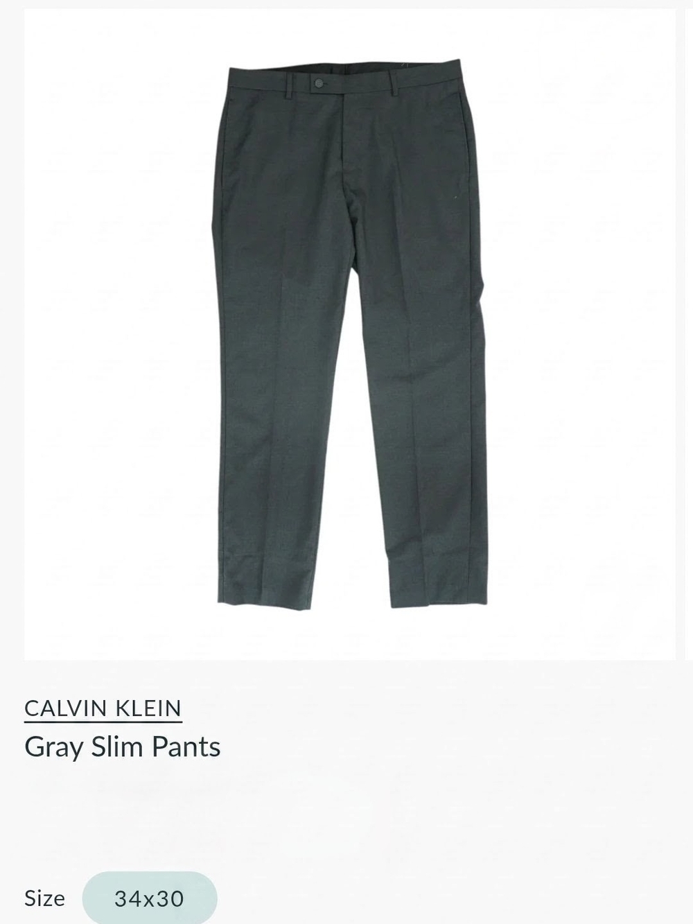 Calvin Klein Men's Slim Dress Pants - Charcoal Gray
